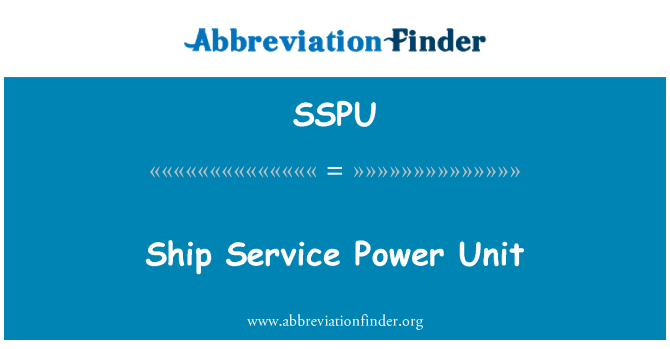 SSPU: Schiff-Service-Power-Einheit