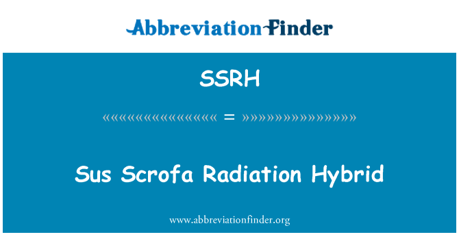 SSRH: Sus Scrofa 방사선 하이브리드