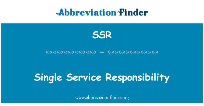 SSR: Servei únic responsabilitat