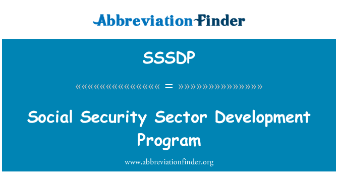 SSSDP: Program Pembangunan sektor keamanan sosial