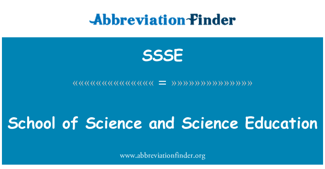 SSSE: School of Science and Science Education