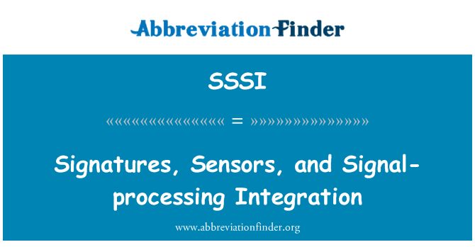SSSI: Signaturen, Sensoren und Signalverarbeitung Integration