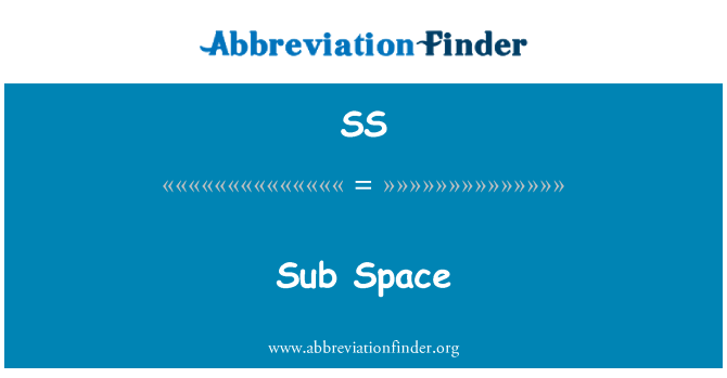 SS: Sub prostor