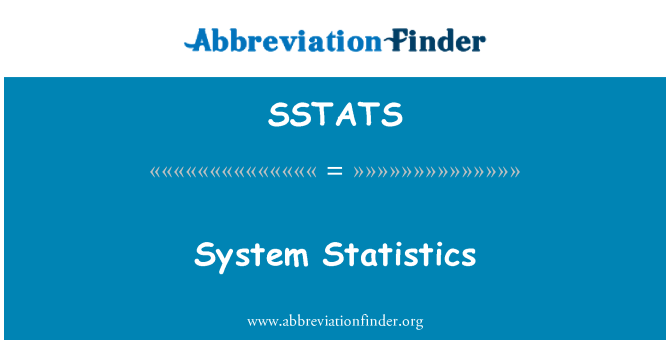 SSTATS: نظام کے اعداد و شمار