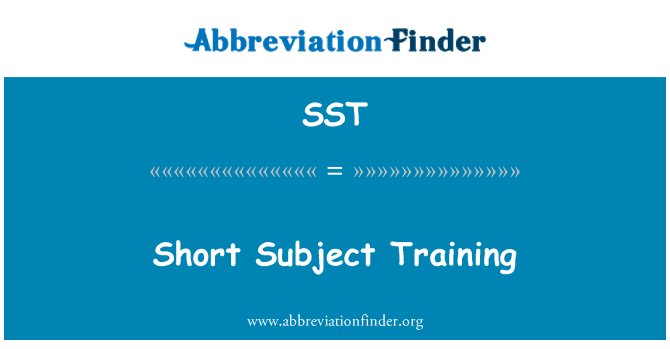 SST: Taħriġ qasir suġġett