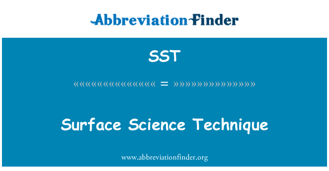 SST: Surface Science Technik