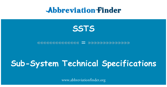 SSTS: Spesifikasi teknis sub-sistem