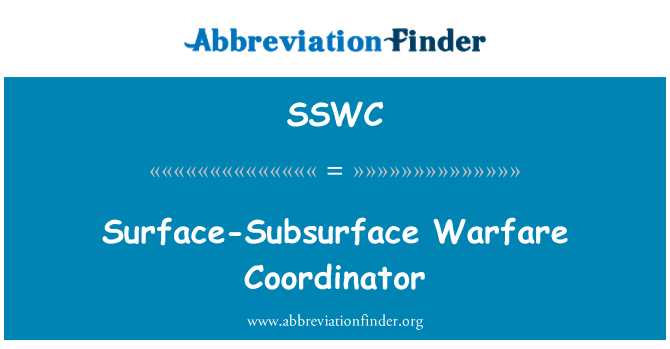 SSWC: Yta-Subsurface krigföring samordnare