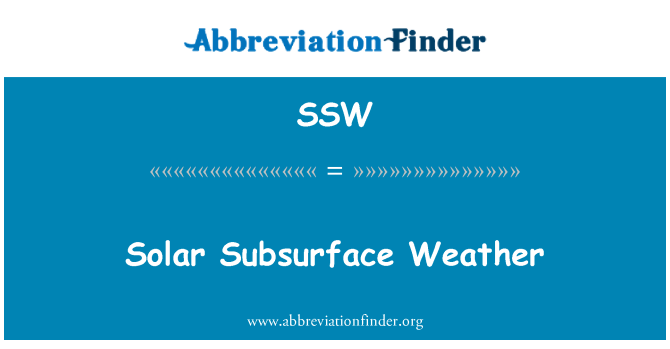 SSW: Cuaca subpermukaan solar
