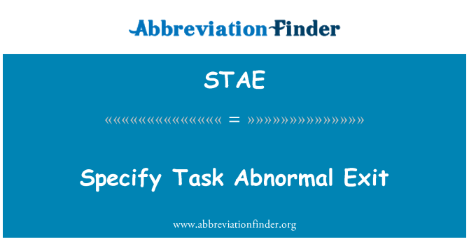 STAE: Especificar tareas salida anormal
