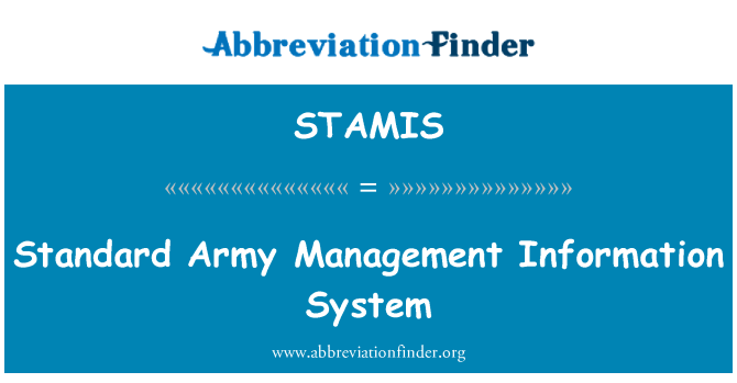 STAMIS: Πρότυπο στρατό πληροφοριακού συστήματος διαχείρισης