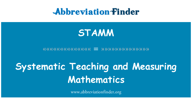 STAMM: Systematisk undervisning og måle matematik