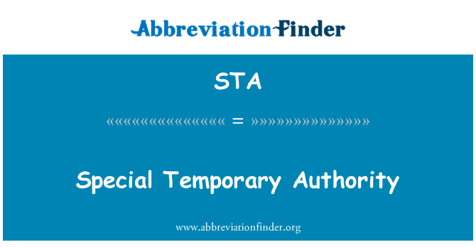 STA: Special Temporary Authority