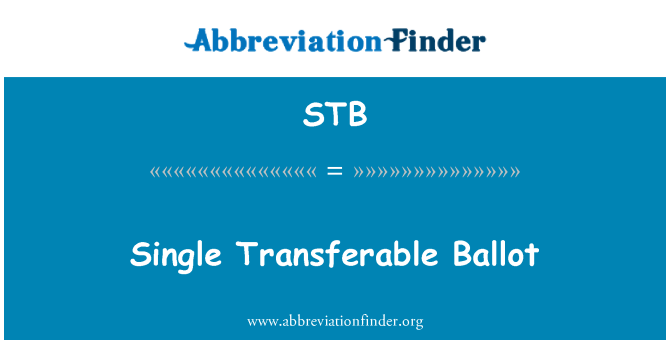 STB: Vot unic transferabil