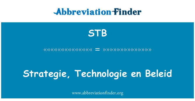 STB: Strategie, Technologie en Beleid
