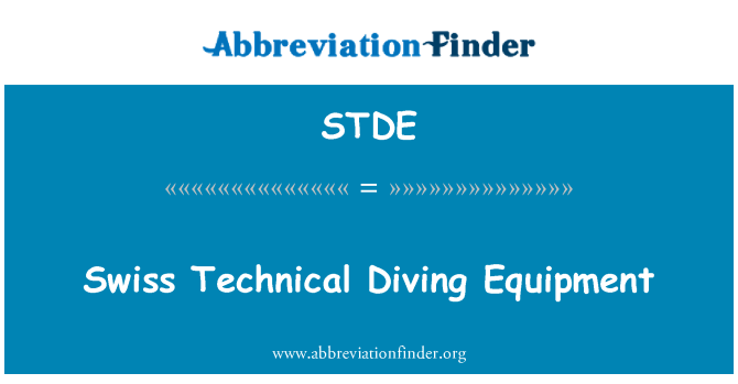 STDE: स्विस तकनीकी डाइविंग उपकरण