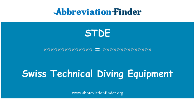 STDE: Швейцарский техническое оборудование для дайвинга