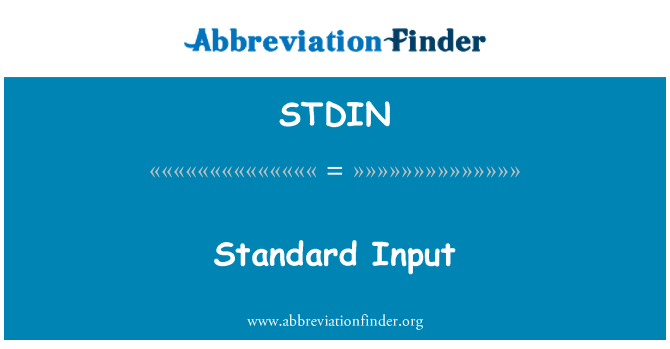 STDIN: Standard ta ' Input
