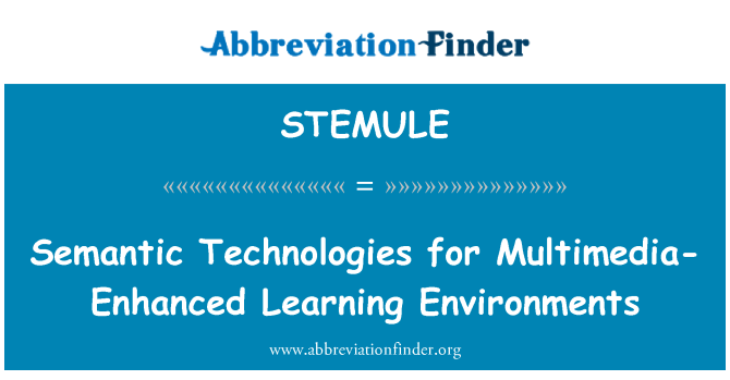 STEMULE: 멀티미디어 향상 된 학습 환경에 대 한 의미 론 적 기술