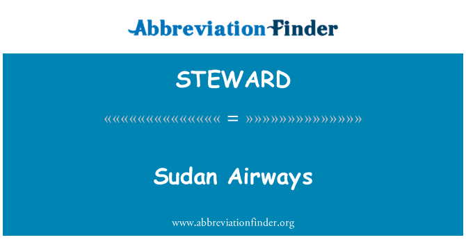 STEWARD: Sudāna Airways
