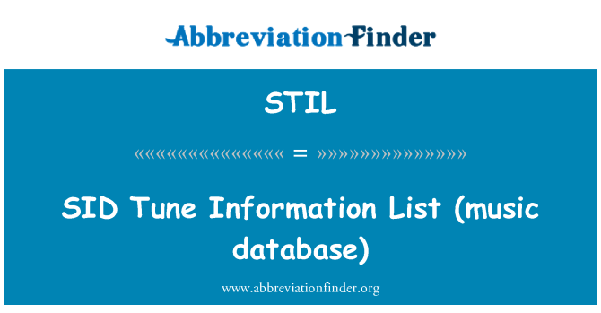 STIL: SID   Tune Information List (music database)