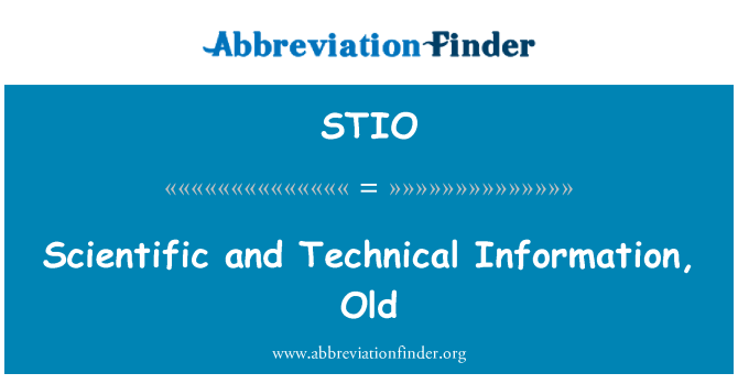 STIO: ข้อมูลทางวิทยาศาสตร์ และทางเทคนิค เก่า