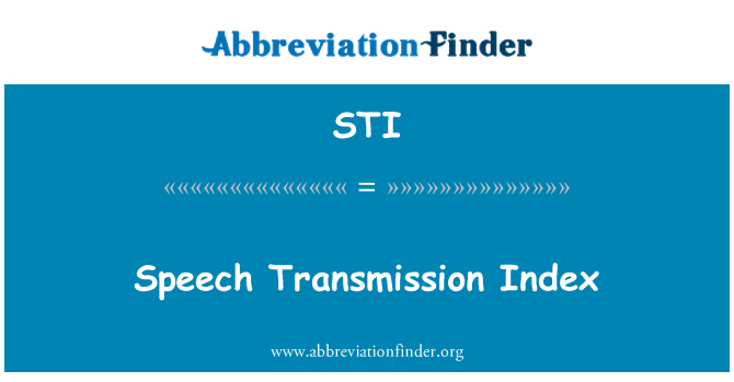STI: Indice di trasmissione vocale