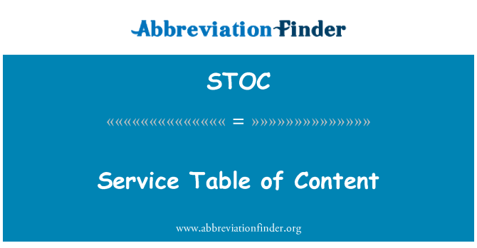 STOC: שירות של תוכן עניינים