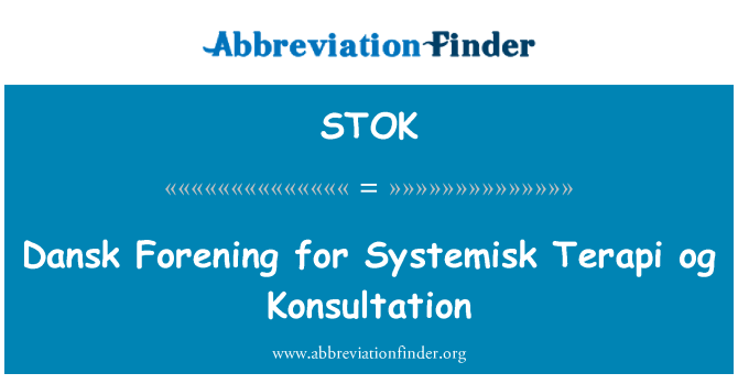 STOK: Dansk Forening for Systemisk Terapi og Konsultation