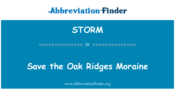 STORM: Mete sou kote a Moraine Oak Ridge