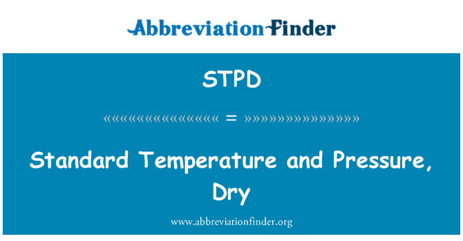 STPD: Standardni temperaturi in tlaku, suho