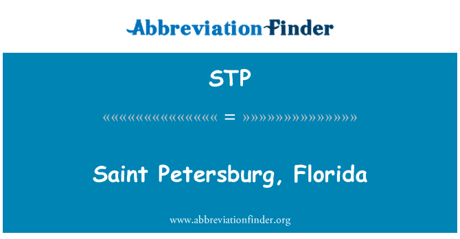 STP: Saint Petersburg (Florida)