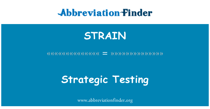 STRAIN: Strategické testování