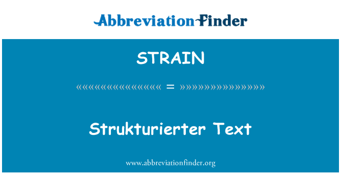 STRAIN: Strukturierter teksts