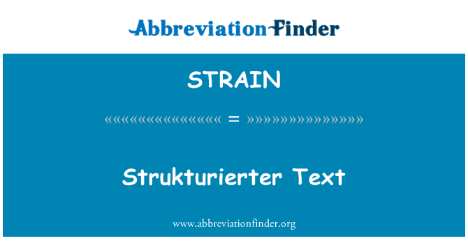 STRAIN: Strukturierter tekst