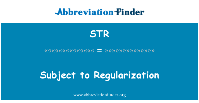 STR: موضوع تنظیم