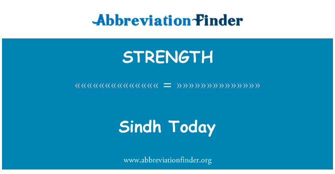 STRENGTH: วันนี้ Sindh