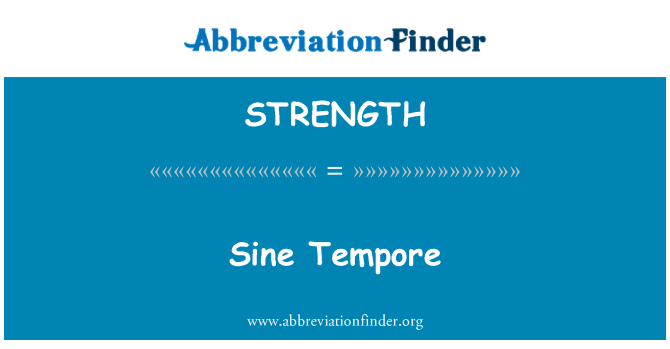 STRENGTH: Sinus Tempore