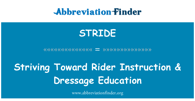 STRIDE: Siekti link Rider instrukcija & dresavimo švietimo