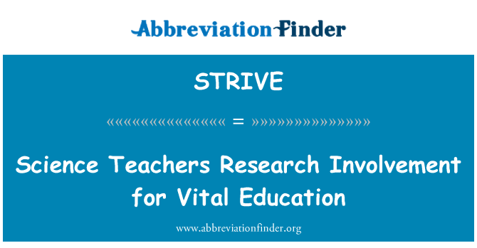STRIVE: مدرسو العلوم البحوث المشاركة للتعليم حيوي