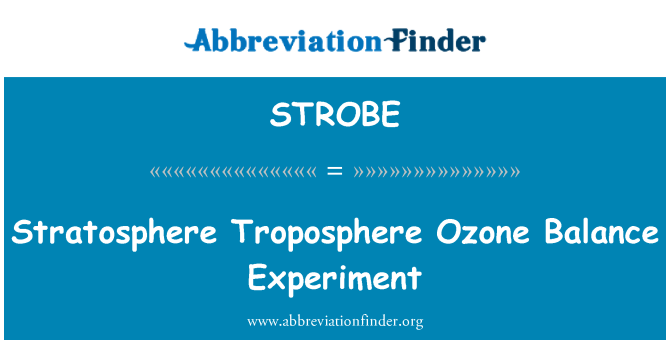 STROBE: Troposfera estratosfera ozó equilibri Experiment