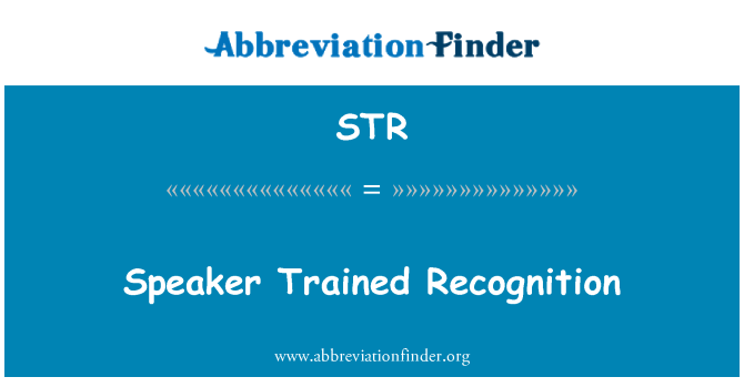 STR: L-Ispeaker mħarrġa rikonoxximent