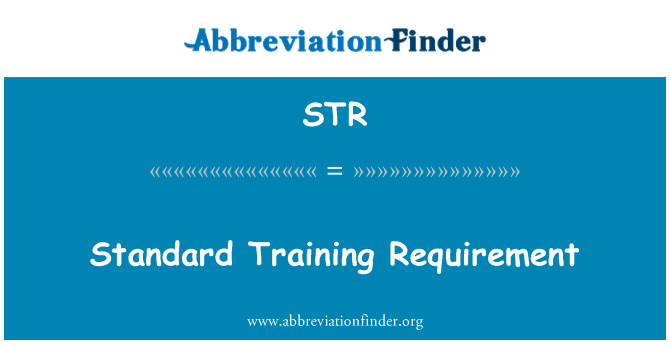 STR: Il-ħtieġa ta ' l-istandard ta ' taħriġ