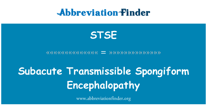 STSE: Subacute Transmissible Spongiform Encephalopathy