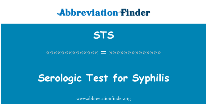 STS: Serologic לבדיקת סיפליס
