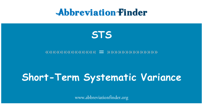 STS: Varyans Sistematik à