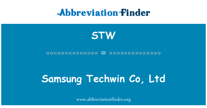 STW: Samsung Techwin Co, Ltd