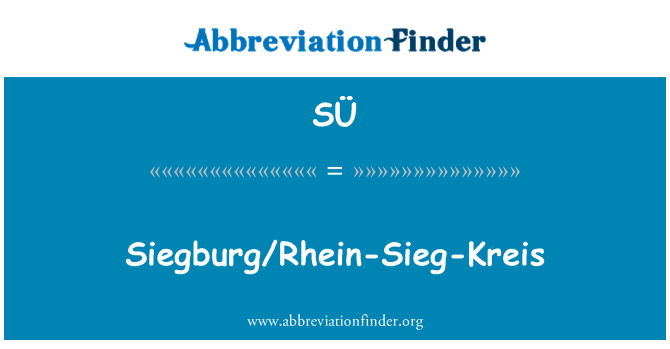 SÜ: Siegburg/Rhein-Sieg-Kreis