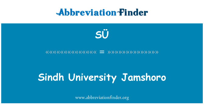 SÜ: Sindh univerzity Jamshoro