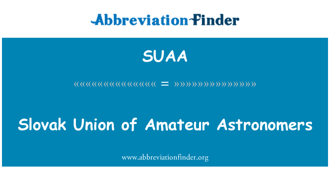 SUAA: 斯洛伐克联盟的业余天文学家